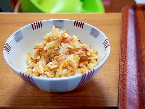 ベーコンとキャベツのチャーハン